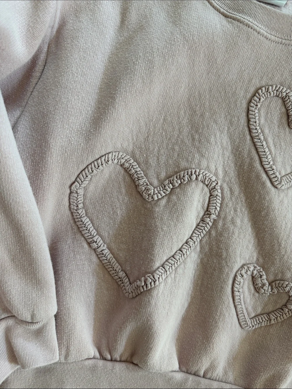 Gap Girls 4T Soft Pink Heart Appliqué Sweatshirt